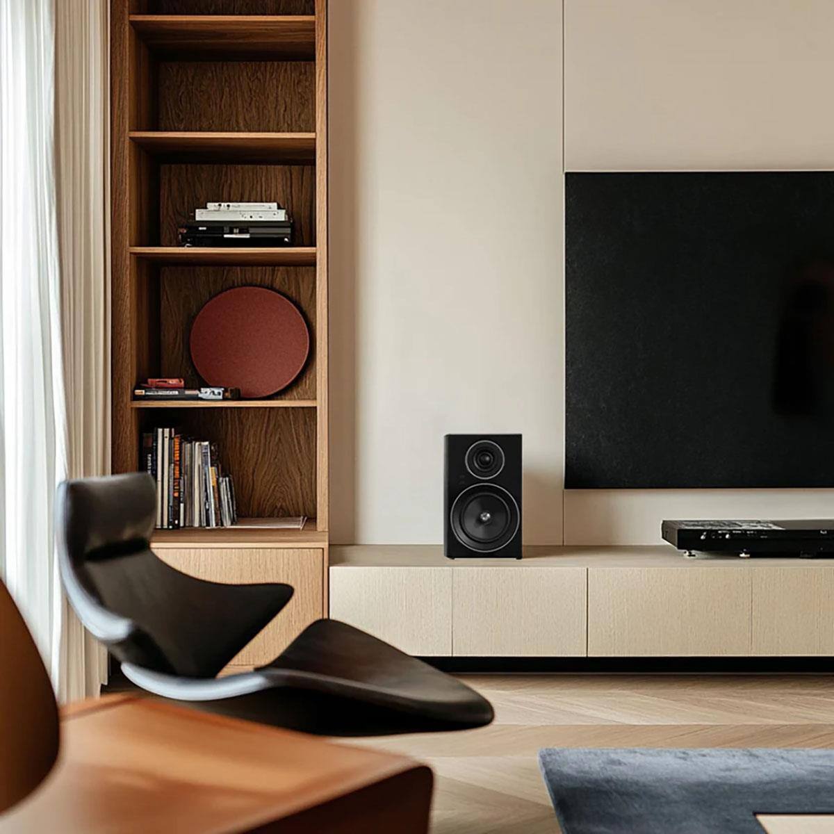 Alt View 3. Jamo - Jamo 2 Way Active BookshelfSpeaker High Gloss Black.
