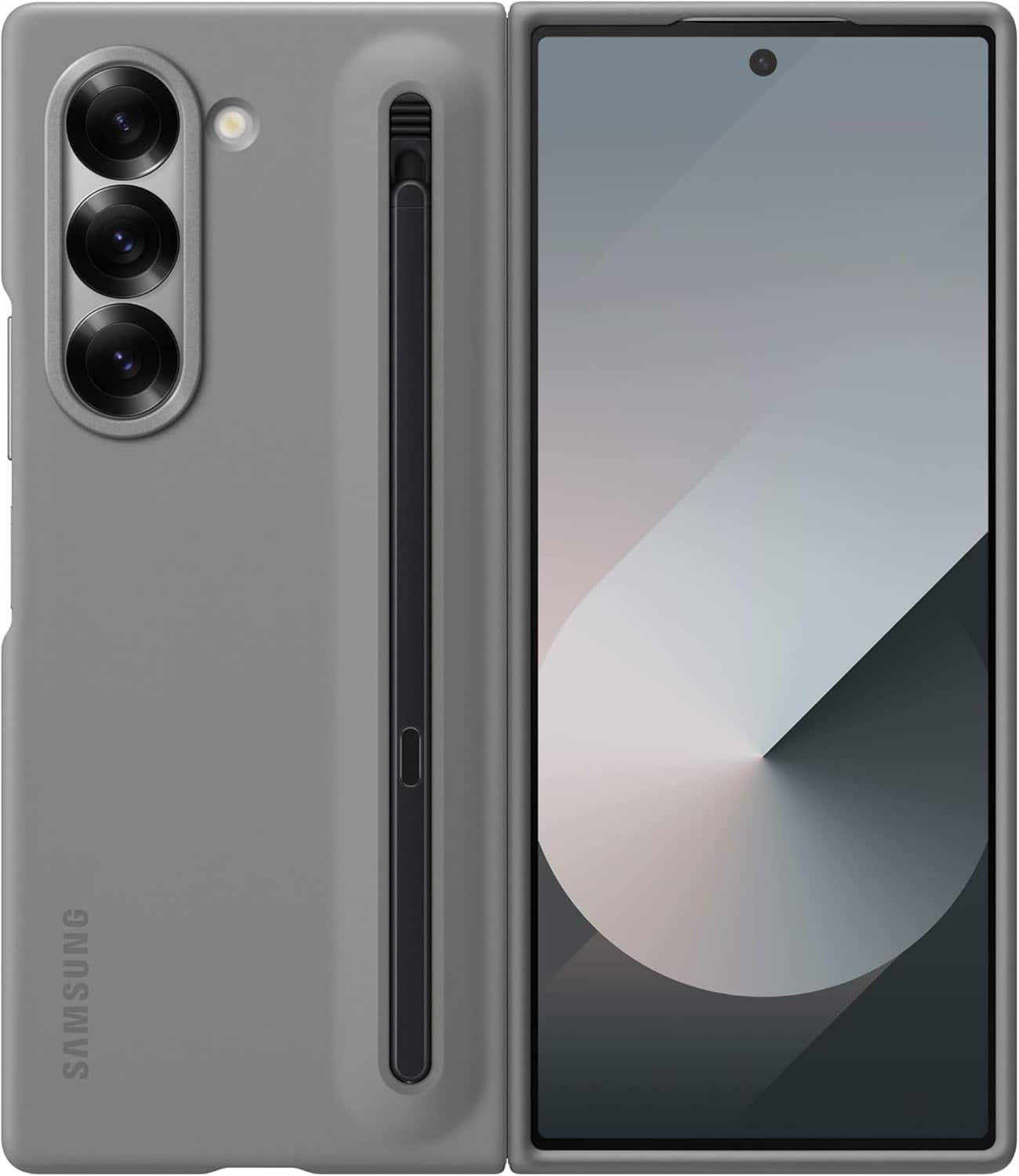 Samsung - Galaxy Z Fold 6 S Pen Phone Case, Protective Cover with Built-in S Pen Holder Slot I Color: - Gray