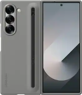Samsung - Galaxy Z Fold 6 S Pen Phone Case, Protective Cover with Built-in S Pen Holder Slot I Color: - Gray