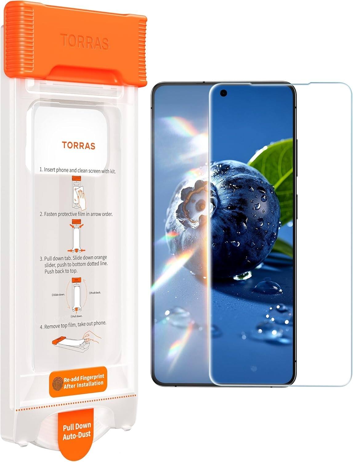 TORRAS - OrigArmor 3D Hot-Bent Tempered Glass Screen Protector for IPhone 17 Pro - Edge-to-Edge AR - Clear