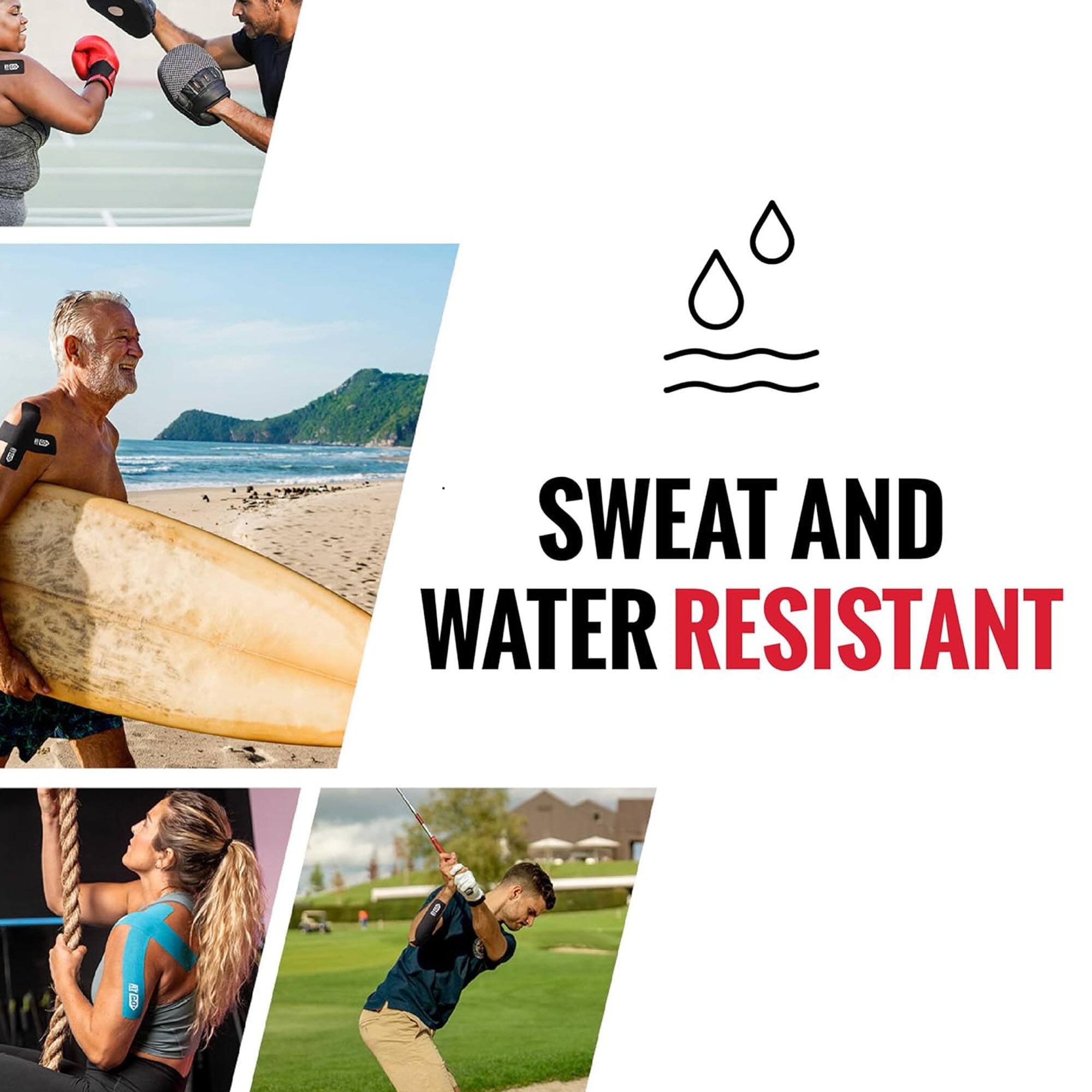 SWEAT AND WATER RESISTANT