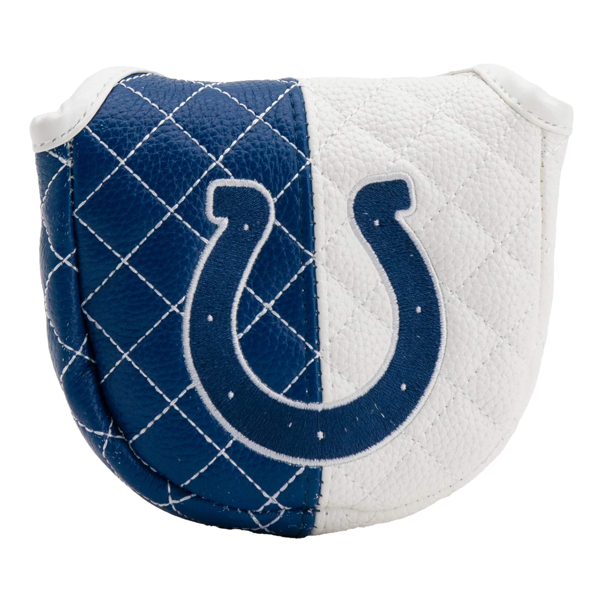 Front. Team Golf - Indianapolis Colts Quilted Mallet Putter Cover - Multicolor.