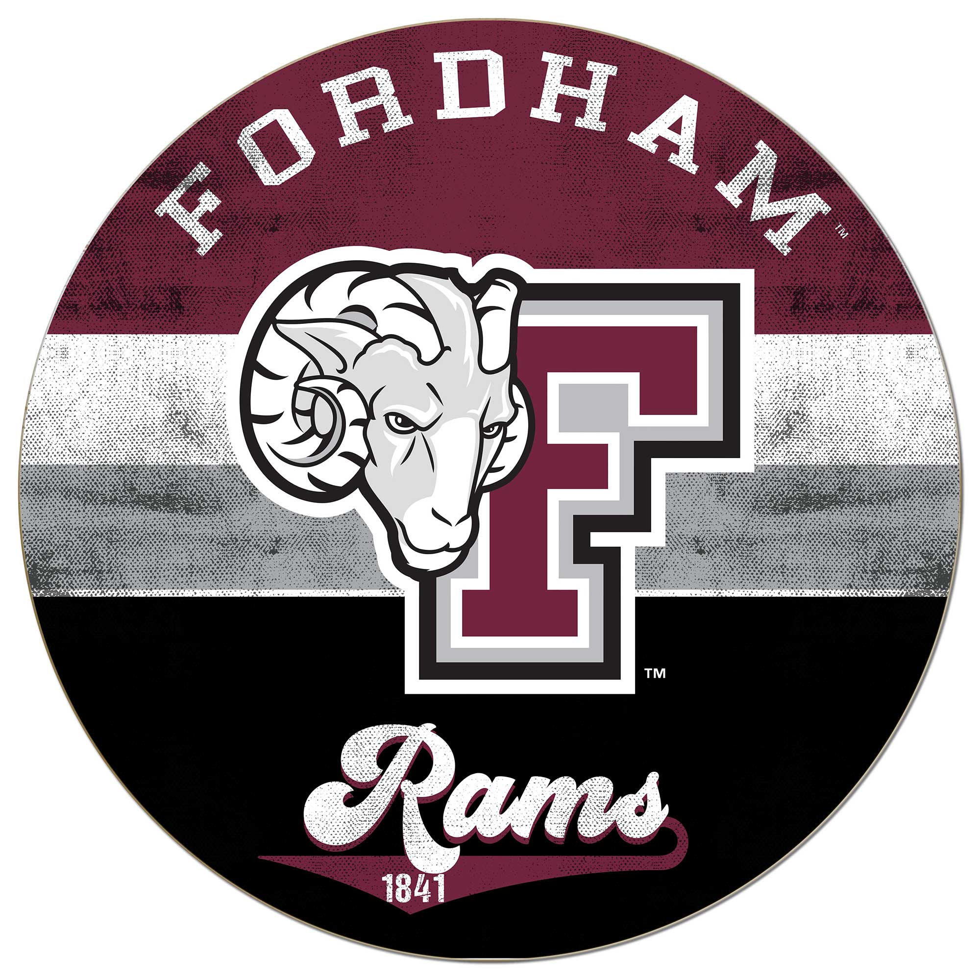 Fordham Rams 20'' x 20'' Retro Logo Circle Sign
