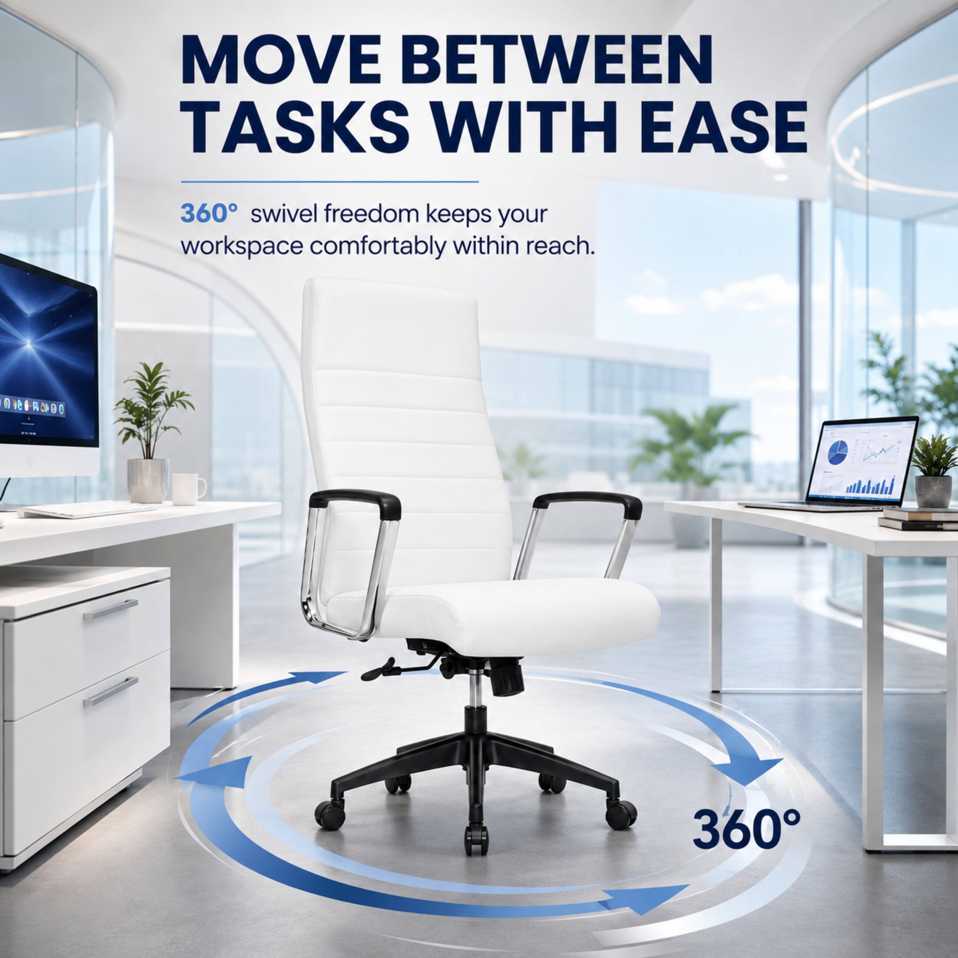 MOVE BETWEEN TASKS WITH EASE

360° swivel freedom keeps your workspace comfortably within reach.