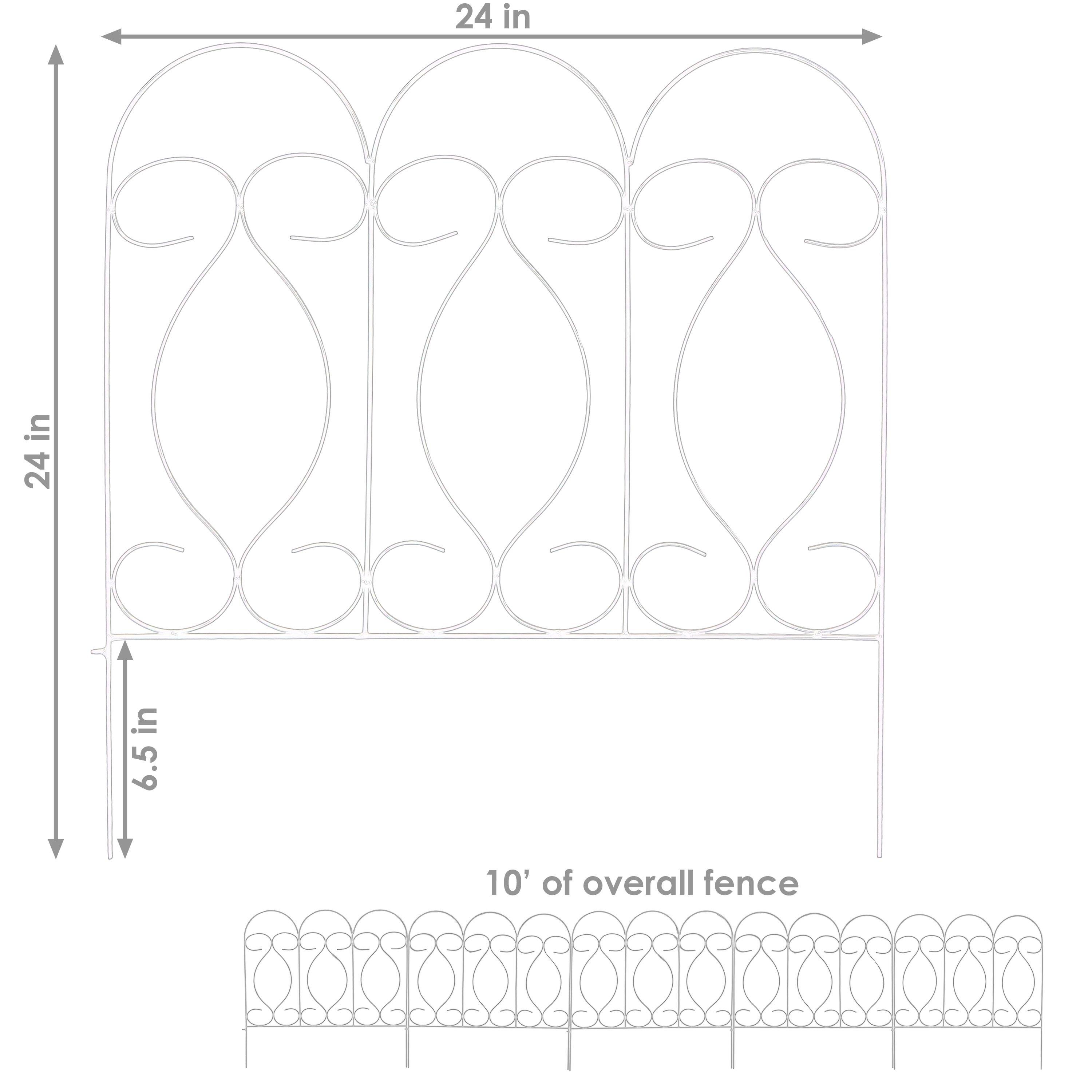 24 in  
24 in  
6.5 in  
10' of overall fence