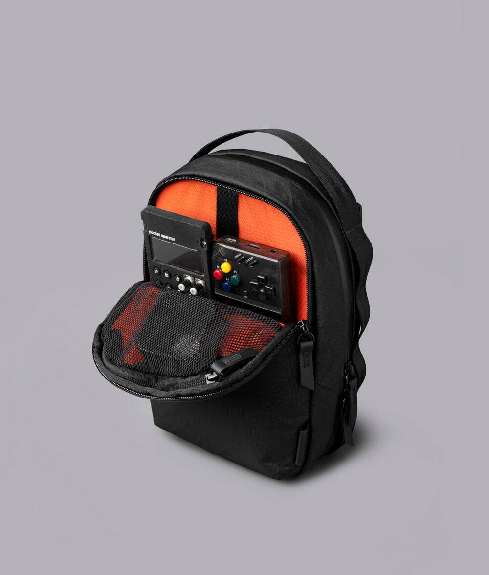 Alt View 1. ALPAKA - Metro Sling Max 3L Crossbody Sling Bag, Fits iPad Mini/Switch/Headphones, YKK AquaGuard Zippers - Black Ultradyne 100D.