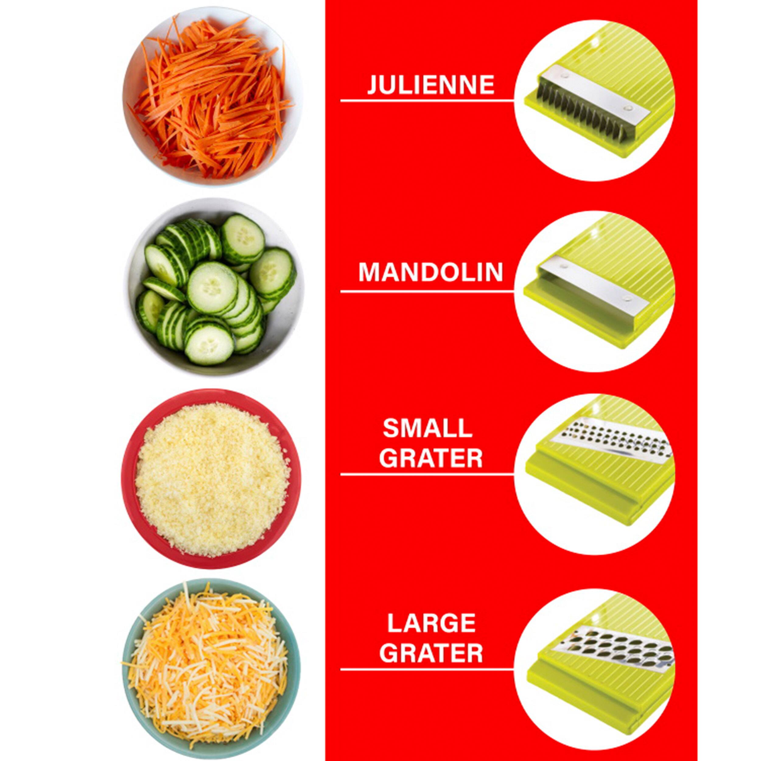 JULIENNE, MANDOLIN, SMALL GRATER, LARGE GRATER