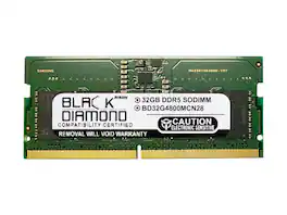 Black Diamond - 32gb (2rx8) ddr5 4800 sodimm memory bd32g4800mcn28