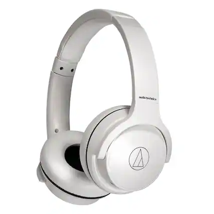 Front. Audio-Technica - ATH-S220BT Wireless On-Ear Headphones (White) - White.