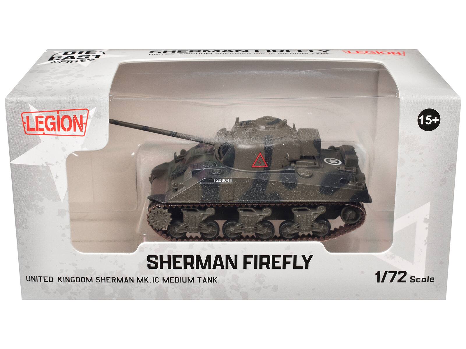 DIE CAST TRE MAMUHR - MERLY - ....... I I aad : .... EdE LEGION LEGION 15+ S T220045 SHERMAN FIREFLY UNITED KINGDOM SHERMAN MK. IC MEDIUM TANK 1/72 Scale