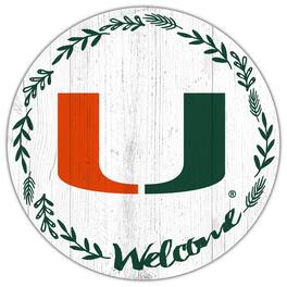 Fan Creations - Miami Hurricanes 12" Welcome Circle Sign - Multicolor