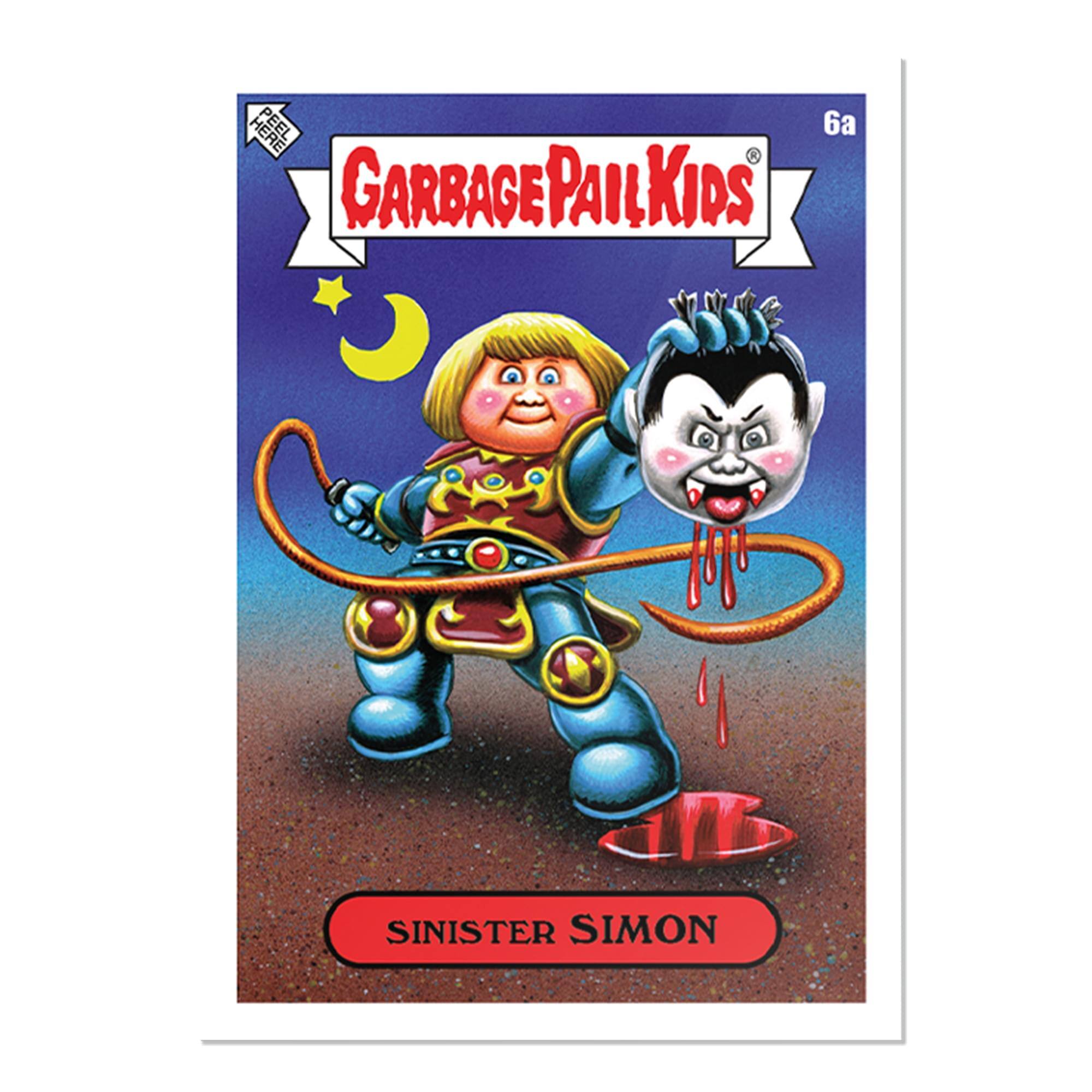 Here's the corrected and grouped text from the image:

**Garbage Pail Kids**

**Sinister Simon**