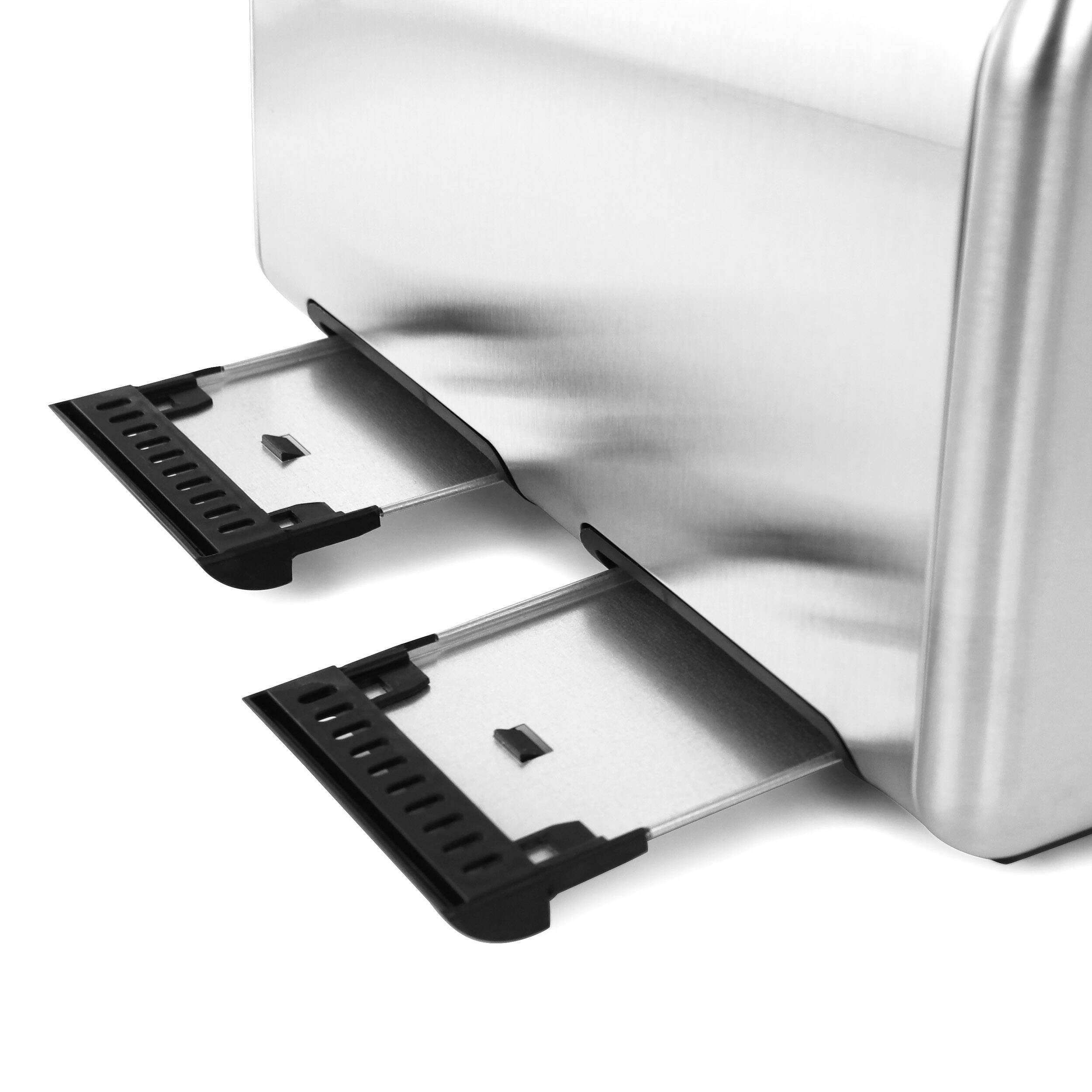 Alt View 4. MegaChef - MegaChef 4 Slice Toaster in Stainless Steel Silver - Silver.