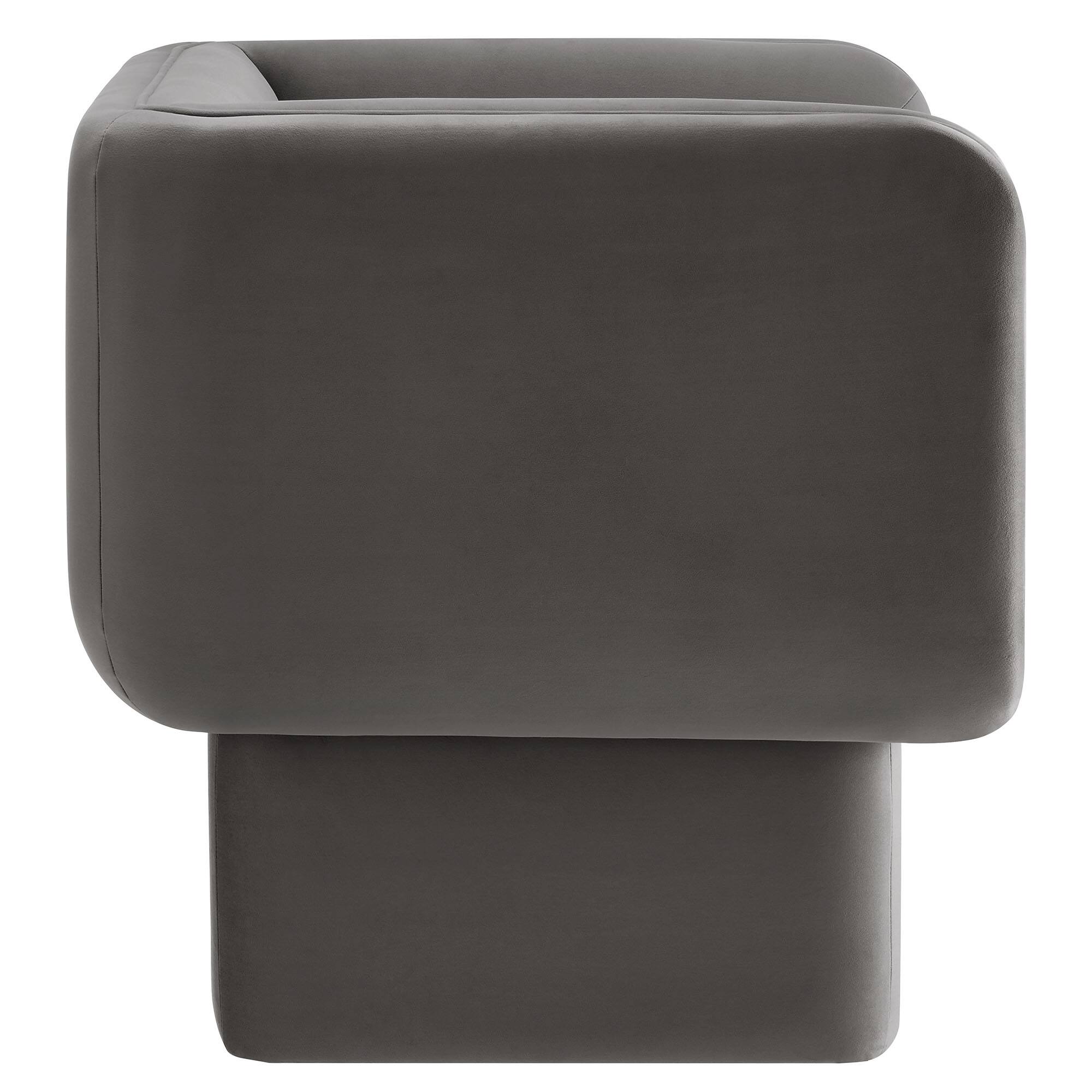 Alt View 2. Modway - Tate Performance Velvet Accent Chair by Modway - Storm Gray.