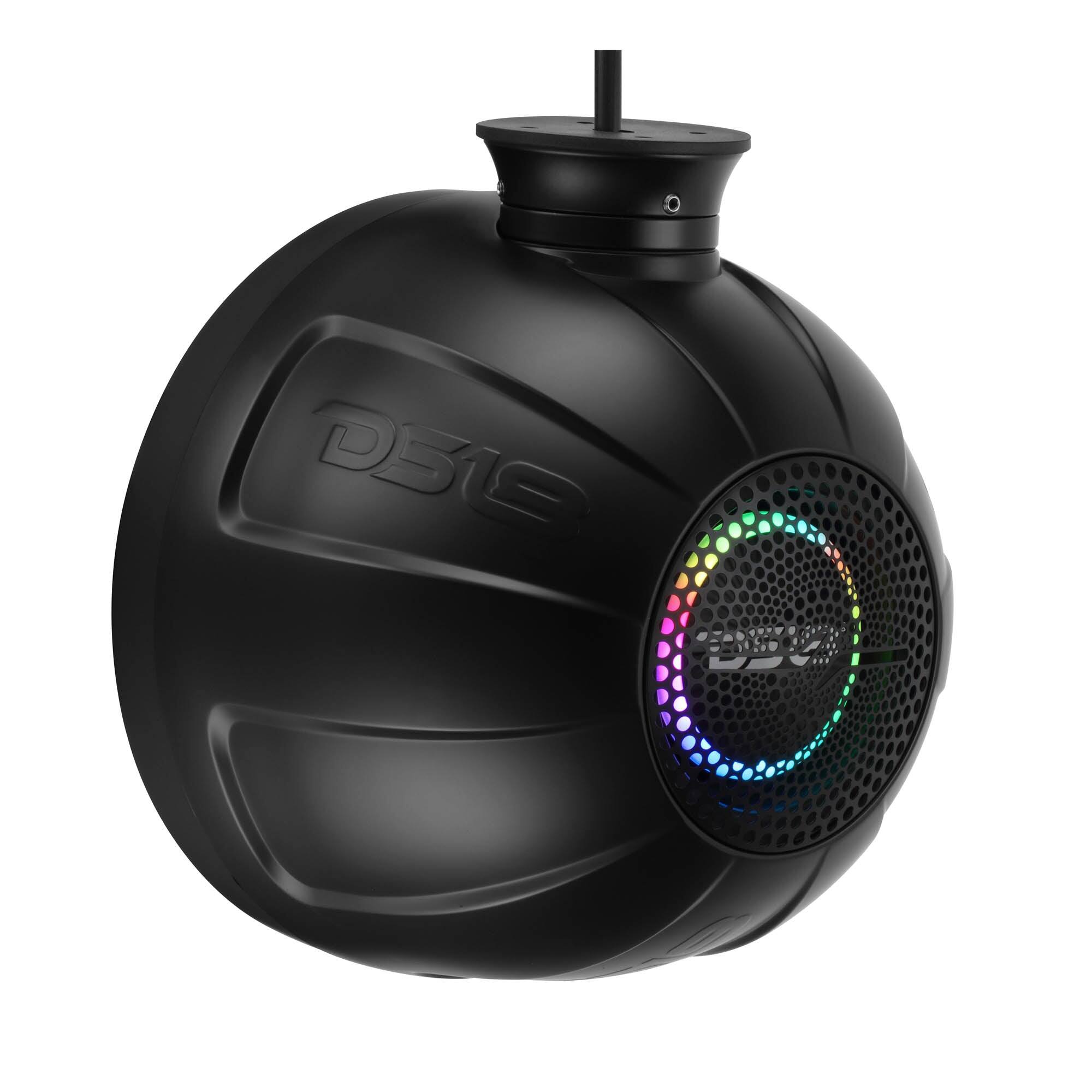 Alt View 4. DS18 Audio - NXL 8" 2-way Coaxial Speaker with Built-in Driver and Grille (Pair), 175W RMS 4-Ohm - Black.