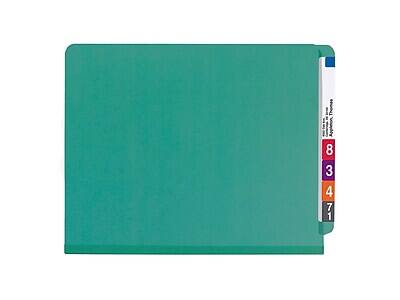 Alt View 3. Smead - SafeSHIELD 50% Recycled Heavy Duty Pressboard Classification Folder, 2-Dividers, 2" Expansion, Letter Size,10/Box - Green.