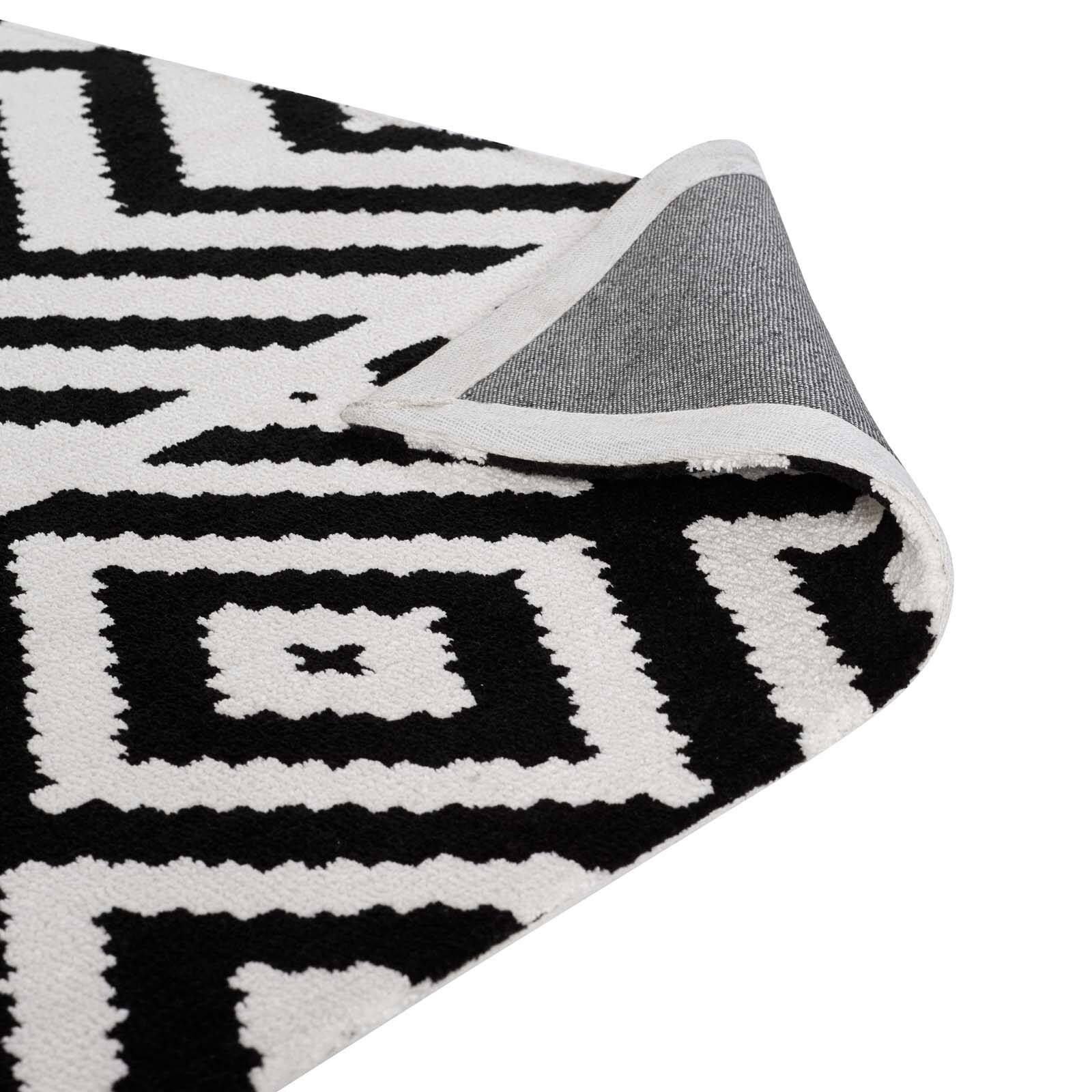 Alt View 3. Modway - Ailani Geometric Chevron-Diamond Area Rug - Black and White.
