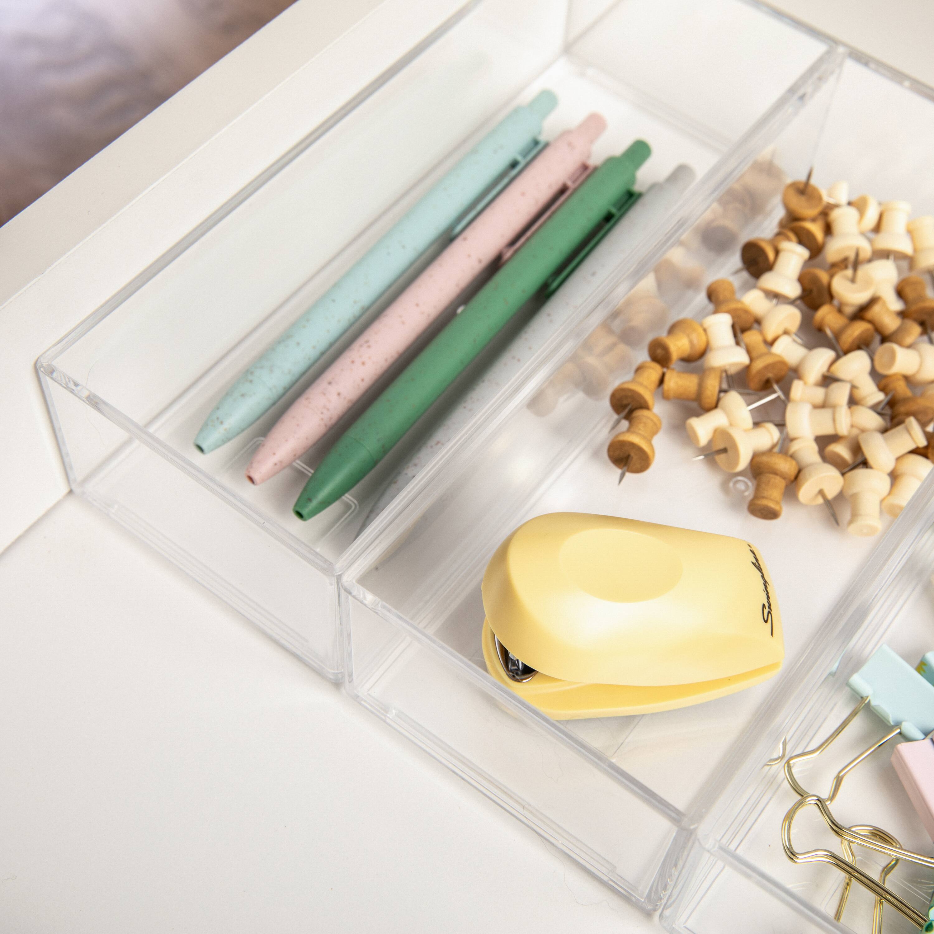 Alt View 15. Martha Stewart - Brody Plastic Stackable Desktop Organizer Set - 3" x 7.5" - Clear.