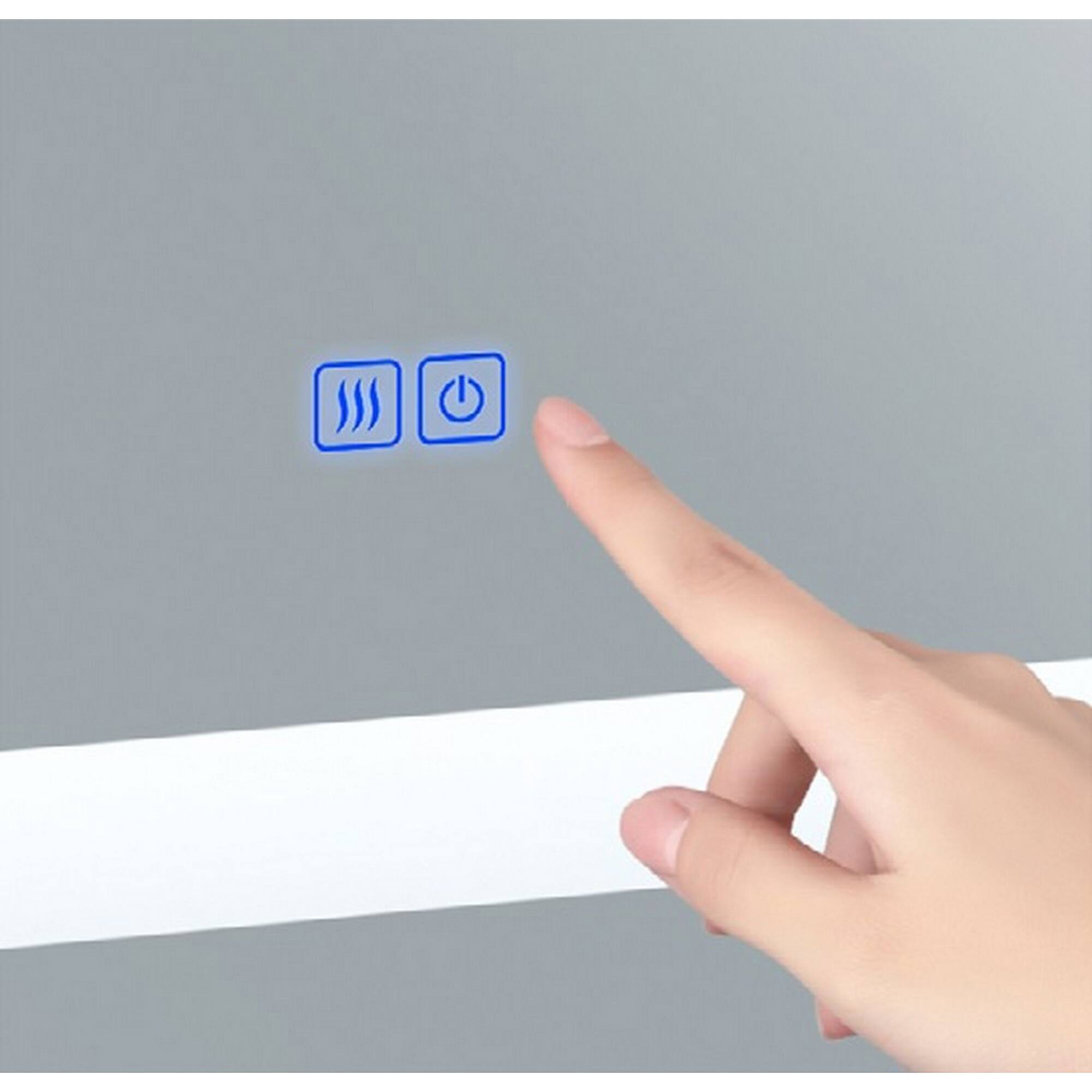 Alt View 1. CWI Lighting - Abril Rectangle Matte White LED 30 in. Mirror From our Abril Collection - White.