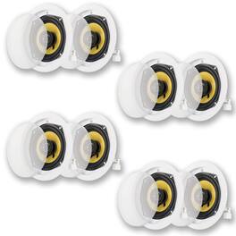Acoustic Audio by Goldwood - HD-5 in Ceiling Speakers Home Theater Surround Sound 4 Pair Pack - Paintable White