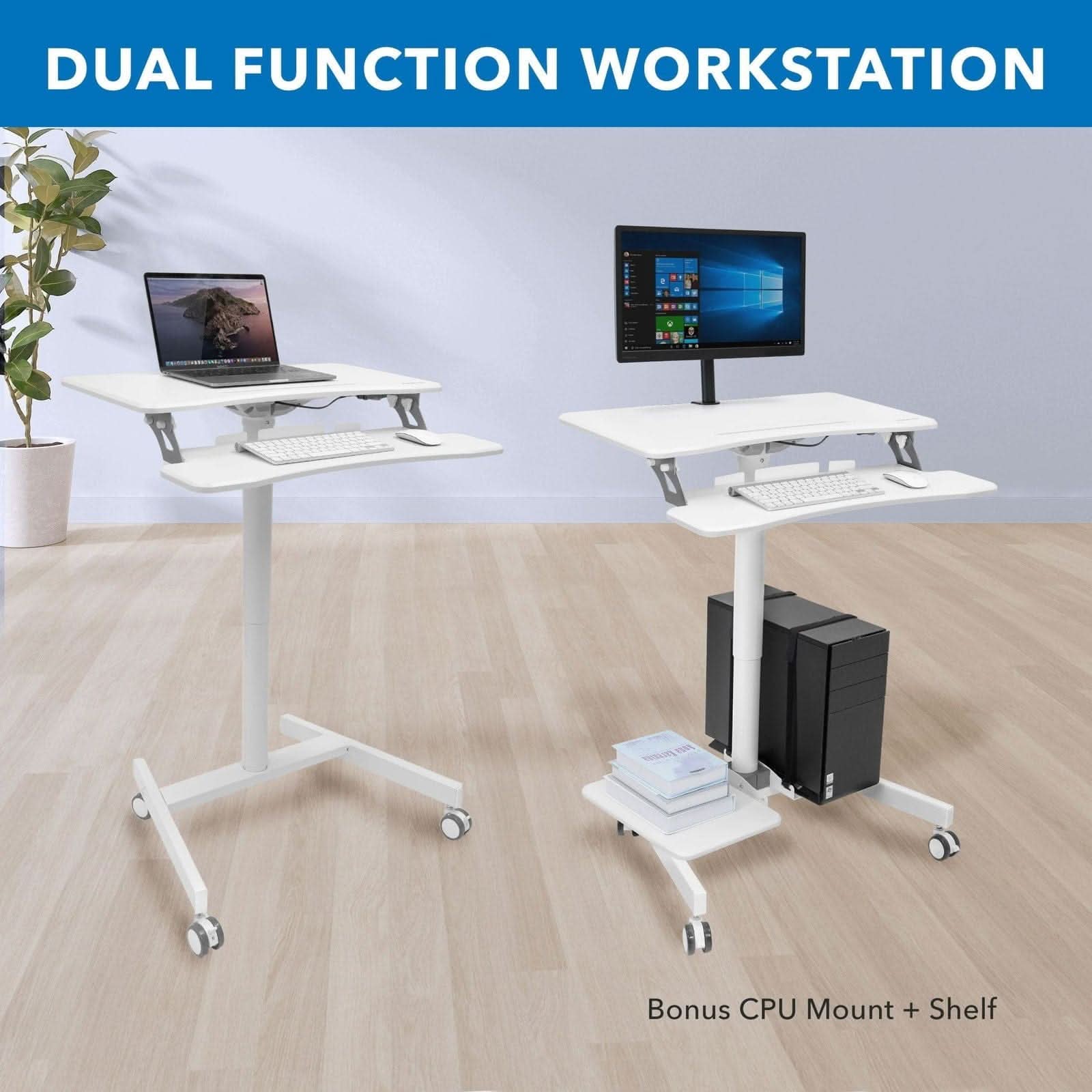 DUAL FUNCTION WORKSTATION

Bonus CPU Mount + Shelf