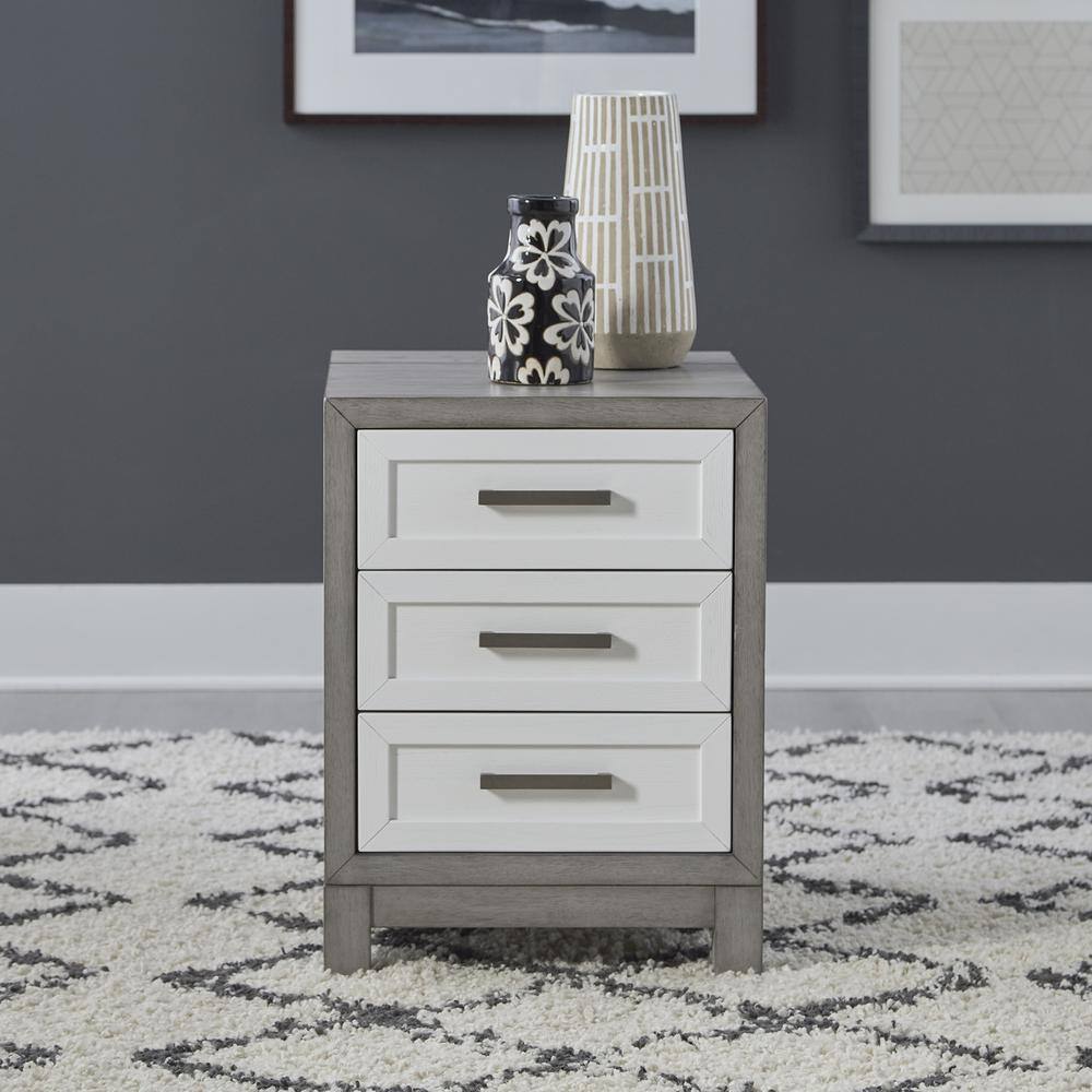 Alt View 8. Liberty Furniture Industries - 3 Drawer Chairside Table Contemporary White in Two-Tone Shell White - White.