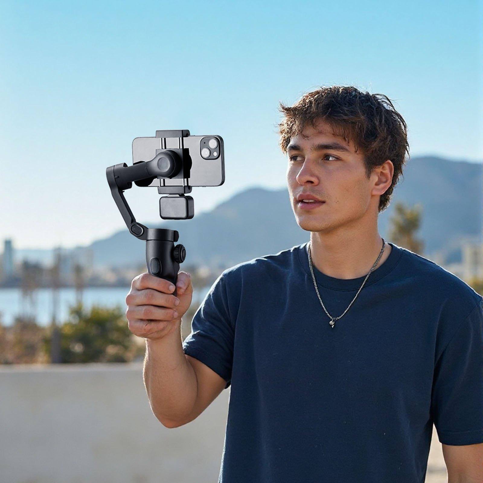 Alt View 1. Glintex - Gimbal Stabilizer for Smartphone 3-Axis Phone Gimbal with Magnetic Fill Light Face Tracking Gesture Control for Vlogging.