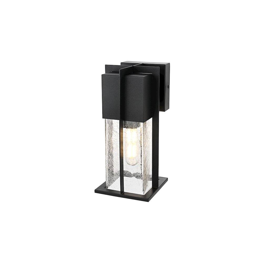 Angle. Elegant Lighting - Janney 7 inch Outdoor Pendant in Black - Black.