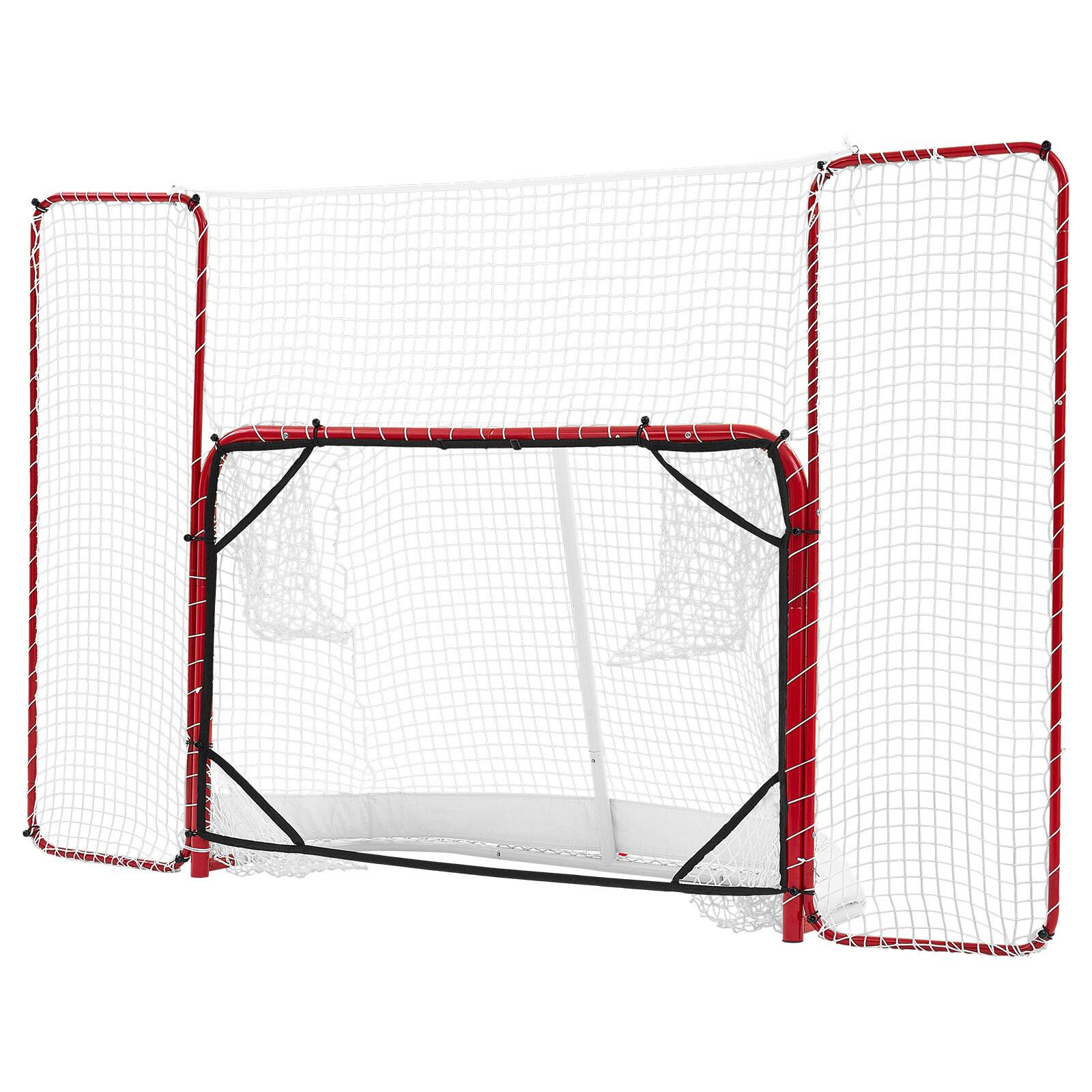 Alt View 5. VEVOR - Hockey Goal with Backstop and Targets, 10x6FT Street Steel Hockey Goal Set, Pro Lightweight and Portable Training - White;Red.