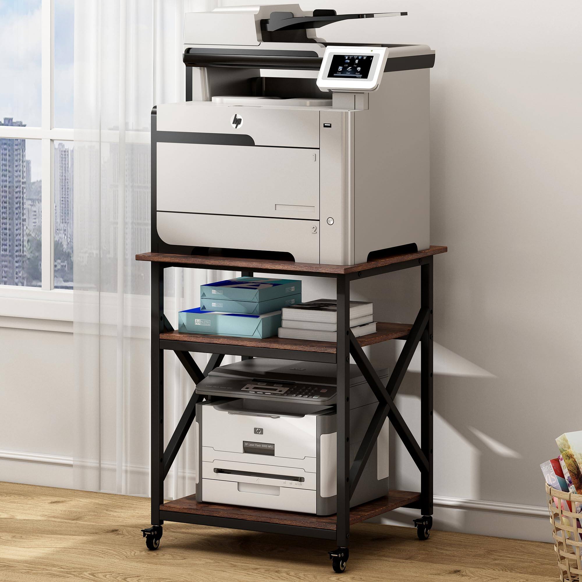 Rustic Brown 3-Tier 23 6 W x 23 6 D x 30 2 H