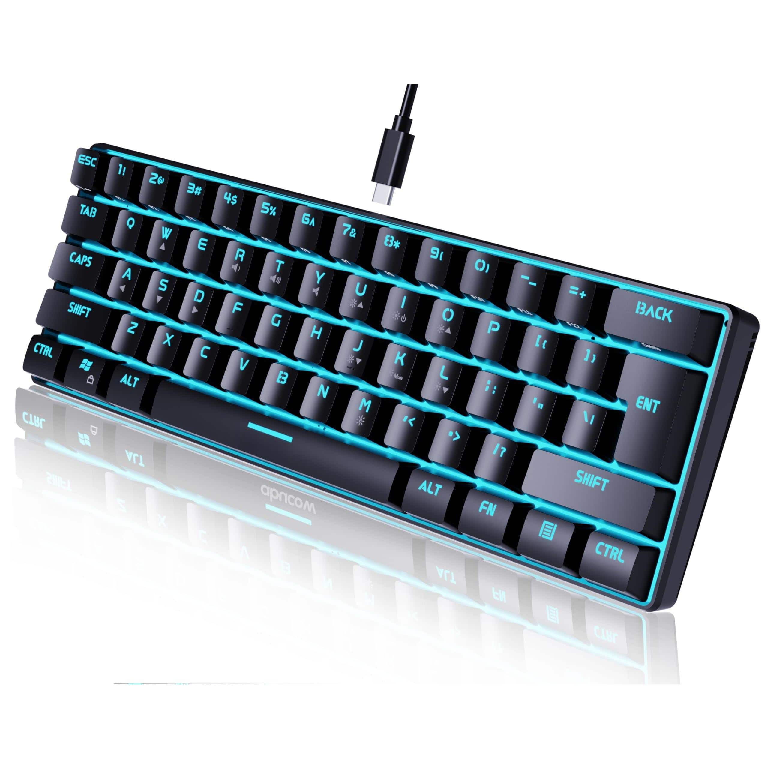 Pacoar Cade - Gaming Minimalist Portable Wired Ultra-compact Mini Imitation 61 Keys Rgb Backlit (white Ergonomic Design:The - Black