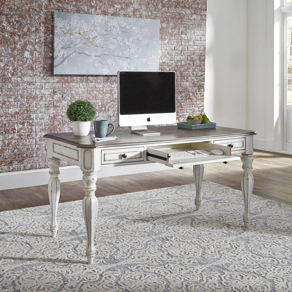 Alt View 4. Liberty Furniture Industries - Magnolia Manor Writing Desk in Antique White - White.