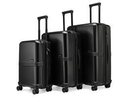 Elle - Expedition 3 Piece Expandable Polycarbonate Spinner Luggage Set - Black