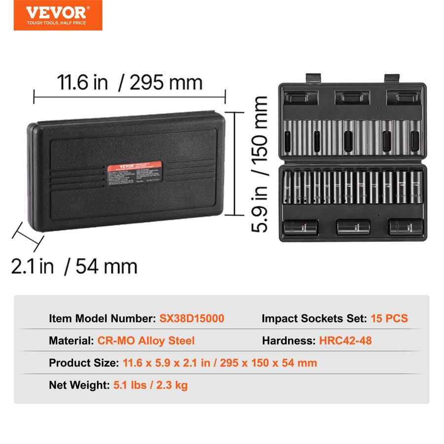295 Socket VEVOR 3/8