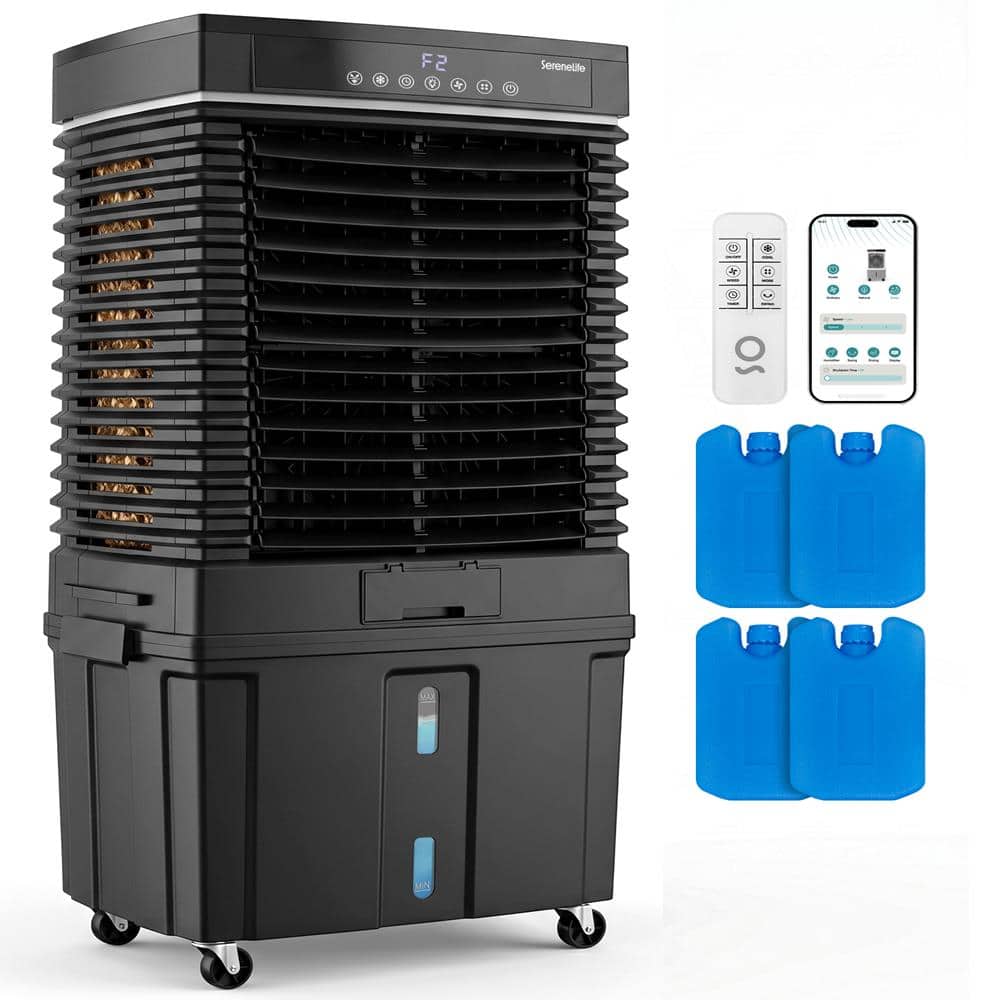 SereneLife - 3200 CFM Wi-Fi Evaporative Air Cooler with 50L Tank, Remote & 60° Oscillation - Black price history on PriceWatchPro