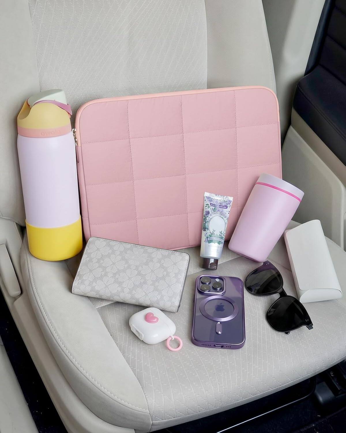 Alt View 4. Fintie - Sleeve for MacBook Neo 13 Inch (Model A3404, 2026 Release) with A18 Pro Chip, Puffy Quilted Puffer Carrying Case Bag - Blush.