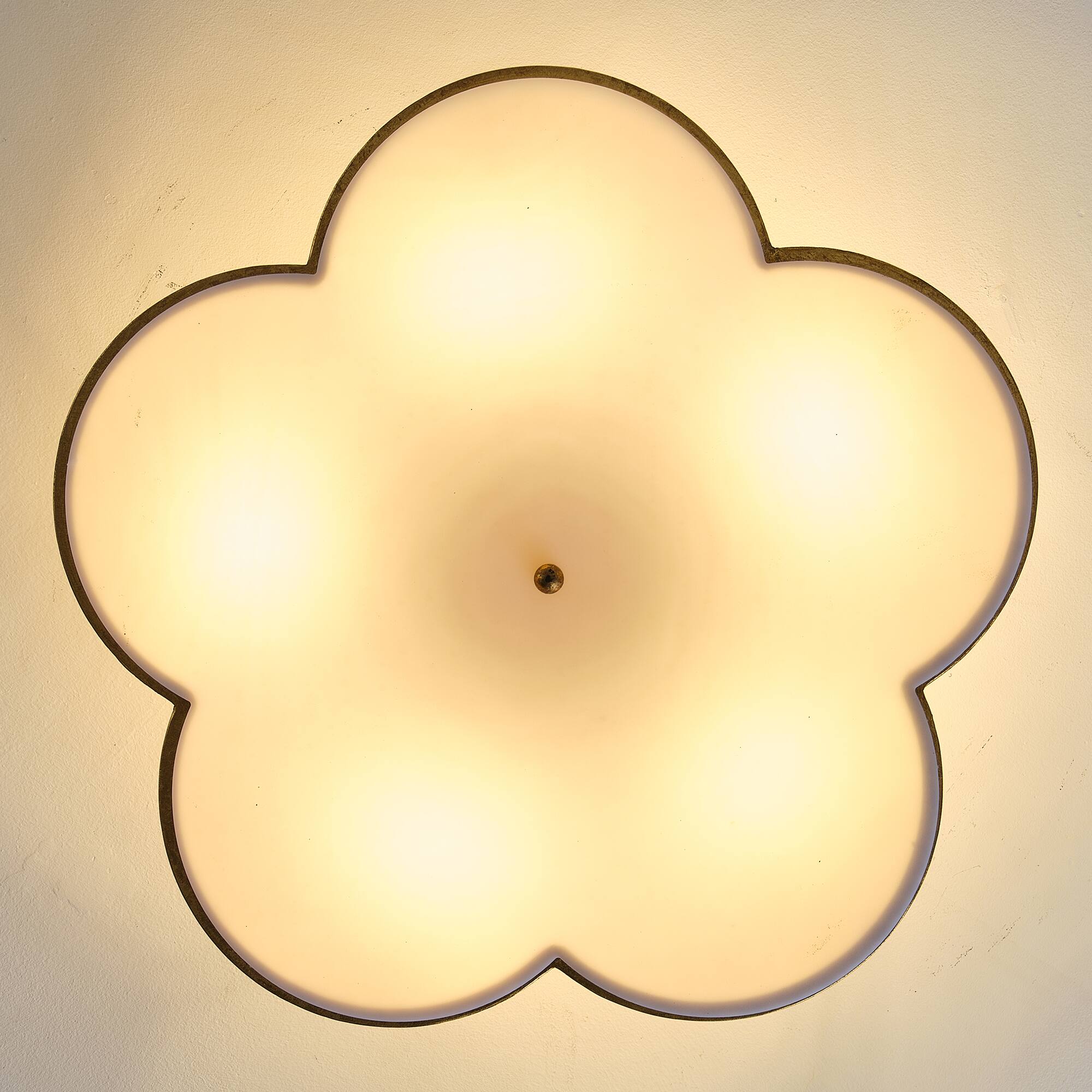 Alt View 4. Parrot Uncle - 19 in. 5-Light Large Flower Vintage Gold Metal Semi-Flush Mount Ceiling Light - Gold.