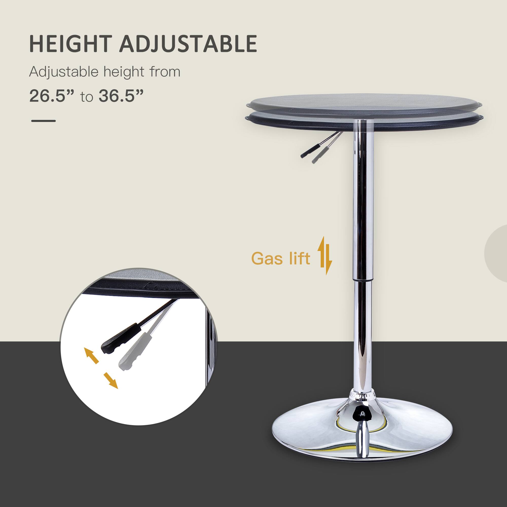 HEIGHT ADJUSTABLE
Adjustable height from 26.5" to 36.5"
Gas lift