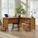 Angle. Sauder - Union Plain Shaker Style - L-Desk- Prairie Cherry - Prairie Cherry.