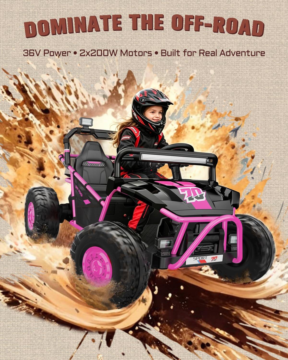 DOMINATE THE OFF-ROAD  
36V Power • 2x200W Motors • Built for Real Adventure  
A DP-RSA M ZD  
SPORT 70