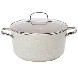 Korkmaz - Granita 8 Liter Aluminum Nonstick Casserole with Lid - Tan
