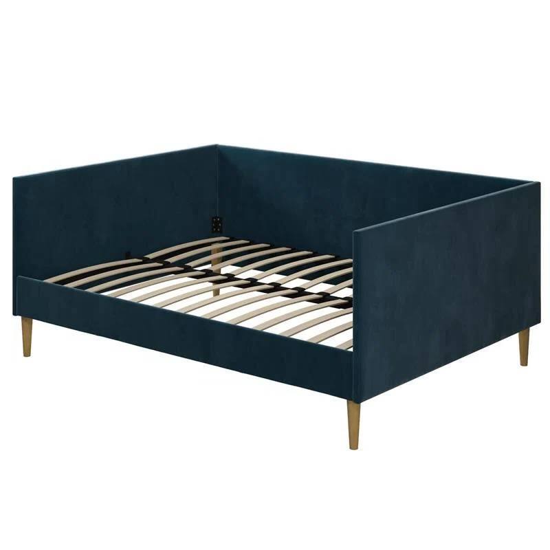 Angle. Hivvago - Hivvago Full size Modern Upholstered Daybed - Navy Blue.