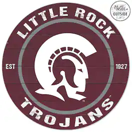 Jardine - Arkansas Little Rock Trojans 20'' x 20'' Indoor/Outdoor Weathered Circle Sign - Maroon