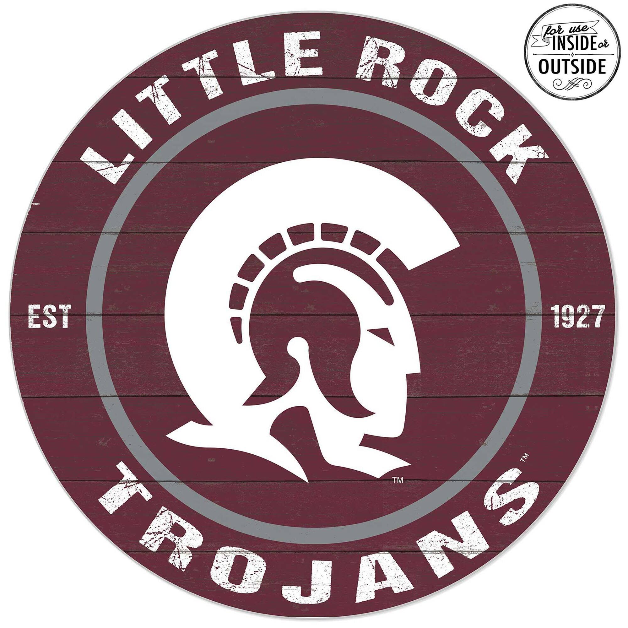 Arkansas Little Rock Trojans 20'' x 20'' Indoor/Outdoor Weathered Circle Sign