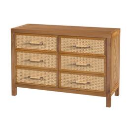 Butler Specialty - Mesa 44 in. W Cane and Wood 6 Drawer Dresser - Natural