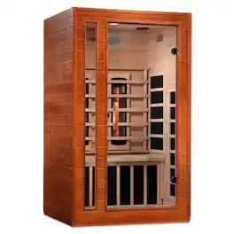 Dynamic Saunas - 2-Person Full Spectrum Infrared Sauna Lighting, Speakers, Cordoba - Brown