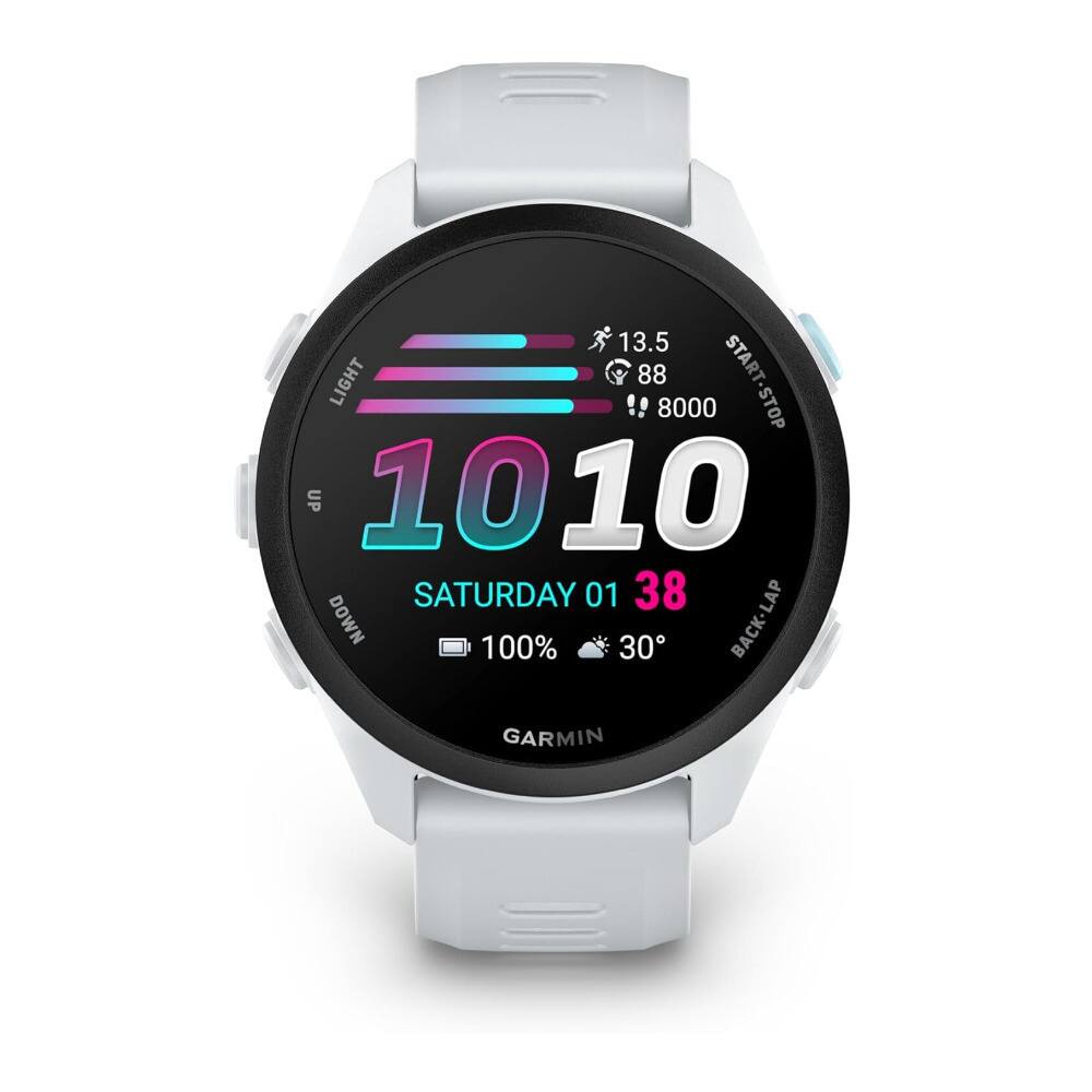 13.5 LIGHT 88 START 8000 STOP UP 1010 SATURDAY 01 38 DOWN 100% 30 BACK-LAP GARMIN