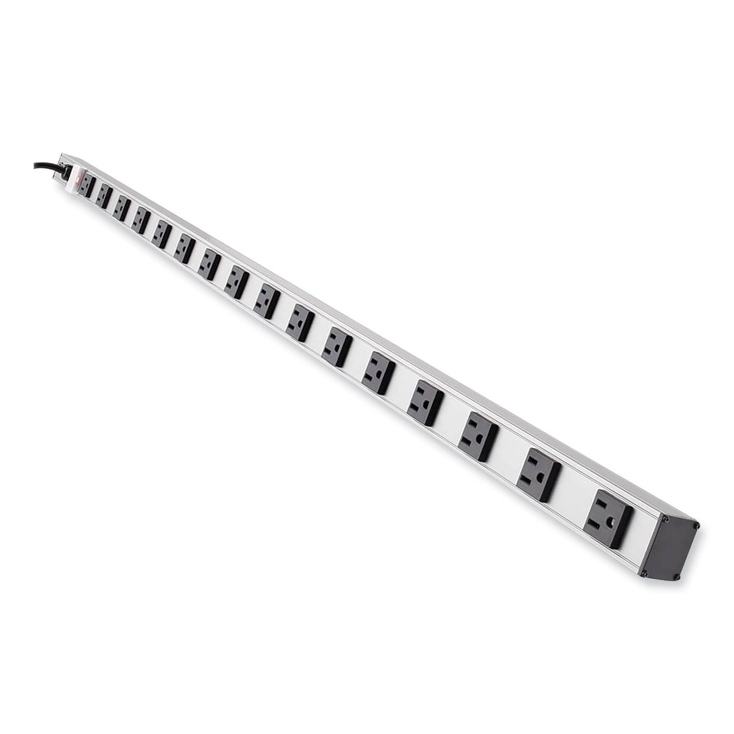 Front. Tripp Lite - Tripp Lite Vertical Power Strip, 16 Outlets, 15 ft Cord, Silver - Silver.