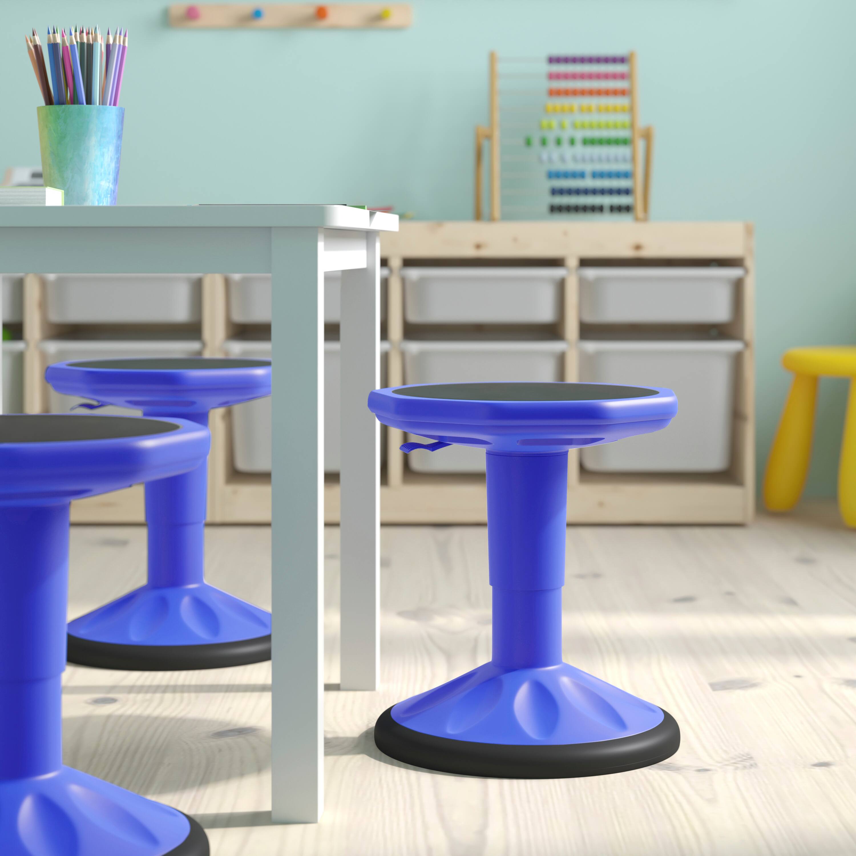 Alt View 4. Flash Furniture - Carter Adjustable Height Kids Flexible Active Stool for Classroom and Home with Non-Skid Bottom in Blue, 14" - 18" Seat - Blue.