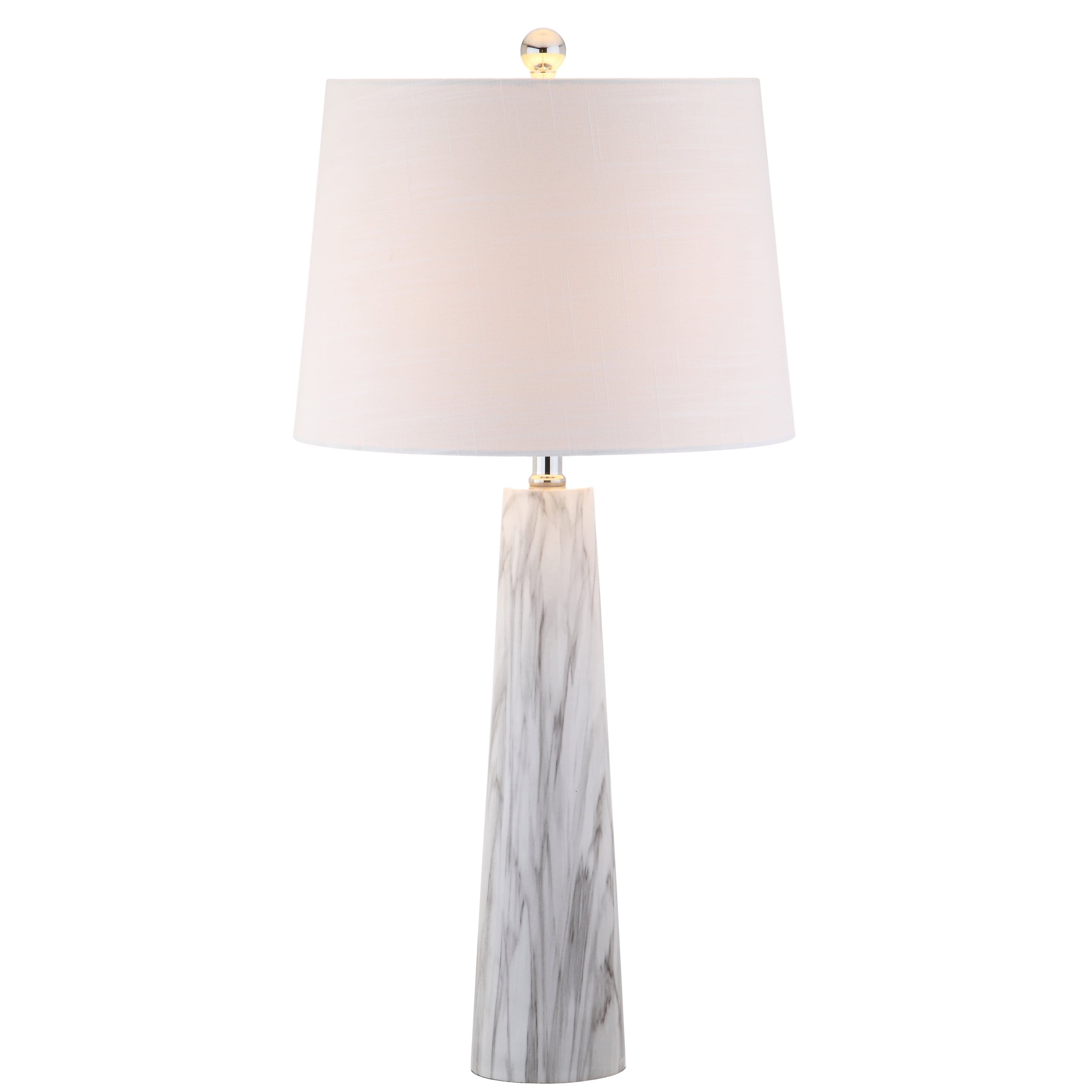 Jonathan Y - Bradley 29" Resin LED Table Lamp, Faux Marble - White/Black